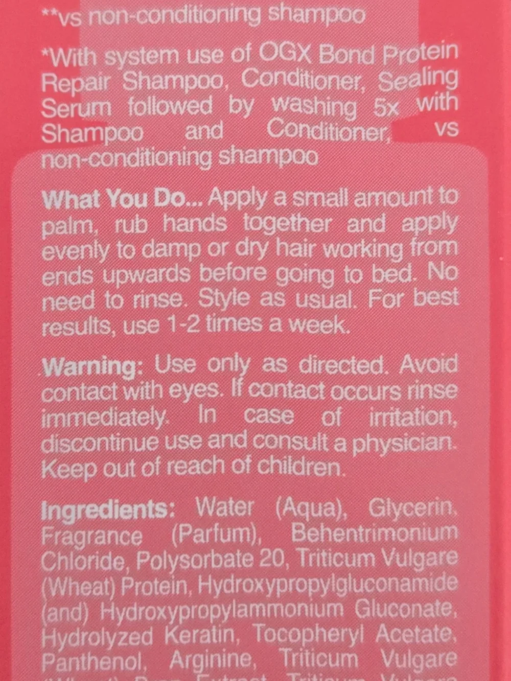Bond Protein Repair Sealing Serum - Pink